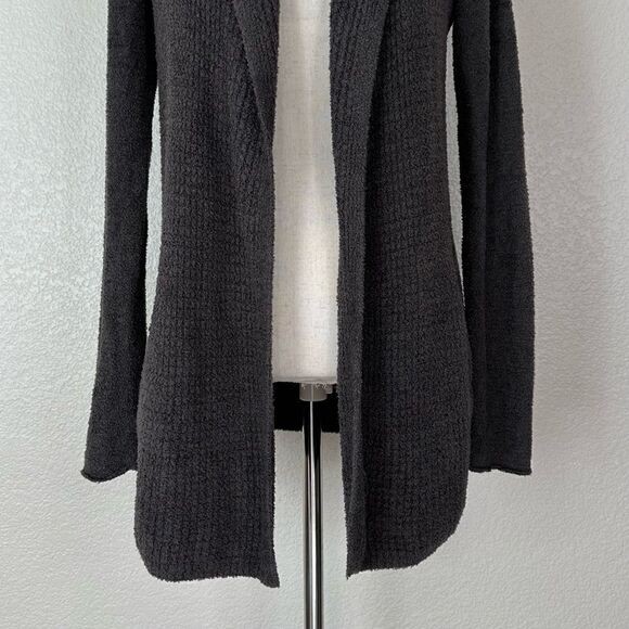 Barefoot Dreams Cozychic Lite Charcoal Gray Open Front Cardigan, Sz Medium - Picture 5 of 13